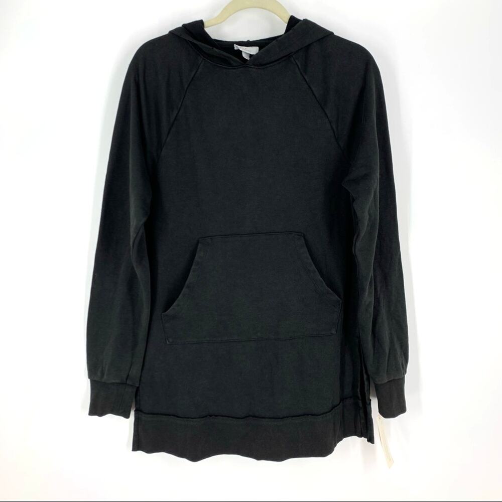 Colsie Hooded Sweatshirt XS Black‎ Kangaroo Pocket NWT